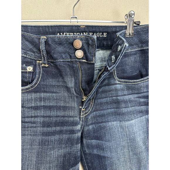 American Eagle Jeans Womens 8 31/27 Flared Artist Stretch Distressed Denim - Picture 9 of 16